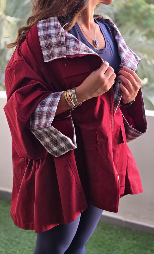 Elara in Maroon Red and Navy♥️🌀